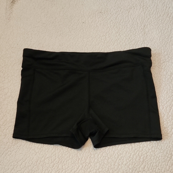 Xersion Fitted Spandex High-Rise Black Bike Athletic Activewear Shorts - Picture 1 of 6